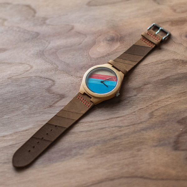 Wood + Leather Designer Watches: California Sunset