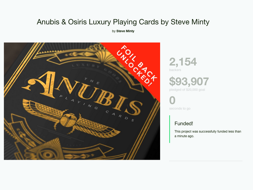 Anubis & Osiris Playing Cards Officially Funded!
