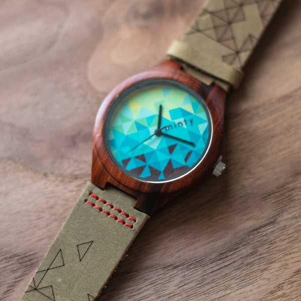 Wood + Leather Designer Watches: Deep Forest