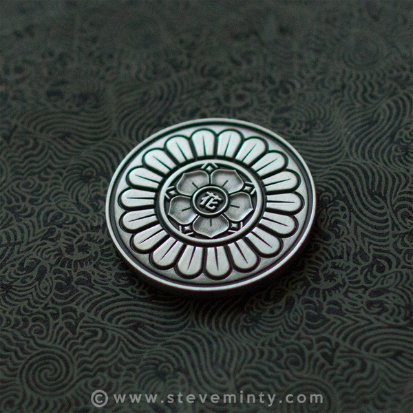 Hana Samurai Silver Engraved Coin